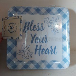 4 Piece Bless Your Heart 100% Melamine Dessert Plates
